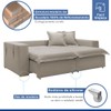 Sofá Cama 3 Lugares Arizona Retrátil 20735 Veludo Bege Claro  - Celflex
