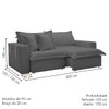 Sofá Cama 3 Lugares Arizona Retrátil 20735 Veludo Cinza  - Celflex