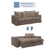 Sofá Cama 3 Lugares Arizona Retrátil Veludo Bege Escuro - Celflex