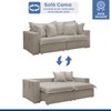 Sofá Cama 3 Lugares Arizona Retrátil Veludo Bege Claro - Celflex