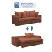 Sofá Cama 3 Lugares Arizona Retrátil Boucle Terracota  - Celflex