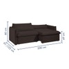 Sofá Cama 3 Lugares Aurora Retrátil Veludo Marrom - Celflex