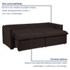 Sofá Cama 3 Lugares Aurora Retrátil Veludo Marrom - Celflex