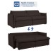 Sofá Cama 3 Lugares Aurora Retrátil Veludo Marrom - Celflex