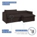 Sofá Cama 3 Lugares Aurora Retrátil Veludo Marrom - Celflex