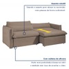 Sofá Cama 3 Lugares Aurora Retrátil Veludo Bege Escuro - Celflex