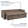Sofá Cama 3 Lugares Aurora Retrátil Veludo Bege Escuro - Celflex