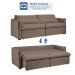 Sofá Cama 3 Lugares Aurora Retrátil Veludo Bege Escuro - Celflex