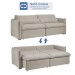 Sofá Cama 3 Lugares Aurora Retrátil Veludo Bege Claro - Celflex