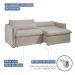Sofá Cama 3 Lugares Aurora Retrátil Veludo Bege Claro - Celflex