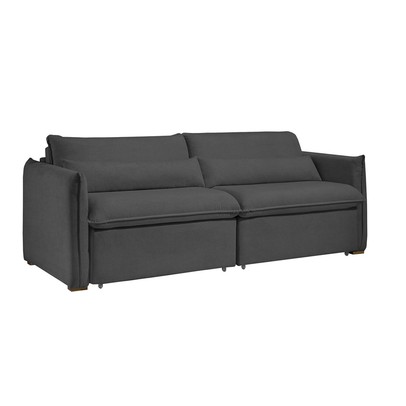 Sofá Cama 3 Lugares Aurora Retrátil Veludo Cinza - Celflex