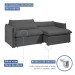 Sofá Cama 3 Lugares Aurora Retrátil Veludo Cinza - Celflex