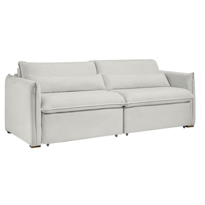 Sofá Cama 3 Lugares Aurora Retrátil Boucle Gelo - Celflex