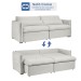 Sofá Cama 3 Lugares Aurora Retrátil Boucle Gelo - Celflex