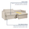 Sofá Cama 3 Lugares Aurora Retrátil Boucle Bege - Celflex
