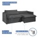 Sofá Cama 3 Lugares Aurora Retrátil Boucle Cinza - Celflex