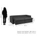 Sofá Cama 3 Lugares Aurora Retrátil Boucle Cinza - Celflex