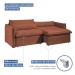 Sofá Cama 3 Lugares Aurora Retrátil Boucle Terracota - Celflex