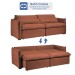 Sofá Cama 3 Lugares Aurora Retrátil Boucle Terracota - Celflex