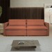 Sofá Cama 3 Lugares Aurora Retrátil Boucle Terracota - Celflex