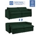 Sofá Cama 3 Lugares Aurora Retrátil Veludo Verde - Celflex