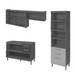 Cozinha Compacta Princesa 4 Portas 5 Gavetas Ripado 100% Mdf Freijó/Grafite - Nesher