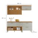Cozinha Compacta Princesa 4 Portas 3 Gavetas Ripado 100% Mdf Freijó/Offwhite - Nesher