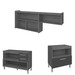 Cozinha Compacta Princesa 4 Portas 3 Gavetas Ripado 100% Mdf Freijó/Offwhite - Nesher