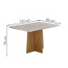 Mesa de Madeira Jade com Vidro Cinamomo/Off White 13575.230 - Valdemóveis