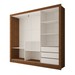 Guarda-Roupa Casal Sophia 3 Portas 3 Gavetas com Espelho Cinamomo - Panorama Móveis