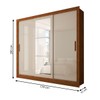 Guarda-Roupa Casal Sophia 3 Portas 3 Gavetas com Espelho Cinamomo/Off White - Panorama Móveis