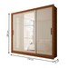 Guarda-Roupa Casal Sophia 3 Portas 3 Gavetas com Espelho Cinamomo/Off White - Panorama Móveis