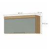 Armário Aéreo Cozinha 80 Cm Marquesa 1 Porta 100% Mdf Nature/Verde - Nesher