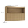 Armário Aéreo Cozinha 120 Cm Marquesa 1 Porta Ripado 100% Mdf Nature - Nesher