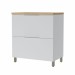 Balcão de Cozinha 80 Cm Marquesa 1 Porta 1 Gaveta 100% Mdf Branco/Nature - Nesher