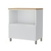 Balcão de Cozinha 80 Cm Marquesa 1 Porta 1 Gaveta 100% Mdf Branco/Nature - Nesher