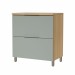 Balcão de Cozinha 80 Cm Marquesa 1 Porta 1 Gaveta 100% Mdf Nature/Verde - Nesher