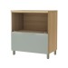 Balcão de Cozinha 80 Cm Marquesa 1 Porta 1 Gaveta 100% Mdf Nature/Verde - Nesher