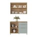 Cozinha Compacta Marquesa 2 Portas 3 Gavetas Ripado 100% Mdf Verde - Nesher
