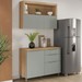 Cozinha Compacta Marquesa 2 Portas 3 Gavetas Ripado 100% Mdf Verde - Nesher