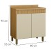 Balcão para Cozinha 80cm Dakota 2 Portas Cinamomo/Off White - Valdemóveis