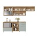 Cozinha Compacta Marquesa 4 Portas 4 Gavetas 100% Mdf Verde/Nature - Nesher