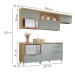 Cozinha Compacta Marquesa 4 Portas 4 Gavetas 100% Mdf Verde/Nature - Nesher