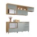 Cozinha Compacta Marquesa 4 Portas 4 Gavetas 100% Mdf Verde/Nature - Nesher