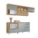 Cozinha Compacta Marquesa 4 Portas 4 Gavetas 100% Mdf Nature/Verde - Nesher