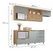 Cozinha Compacta Marquesa 4 Portas 4 Gavetas 100% Mdf Nature/Verde - Nesher