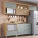 Cozinha Compacta Marquesa 4 Portas 4 Gavetas 100% Mdf Nature/Verde - Nesher