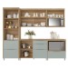 Cozinha Completa Marquesa 5 Portas 6 Gavetas 100% Mdf Verde/Nature - Nesher
