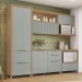 Cozinha Completa Marquesa 5 Portas 6 Gavetas 100% Mdf Verde/Nature - Nesher