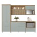 Cozinha Completa Marquesa 5 Portas 6 Gavetas 100% Mdf Nature/Verde - Nesher